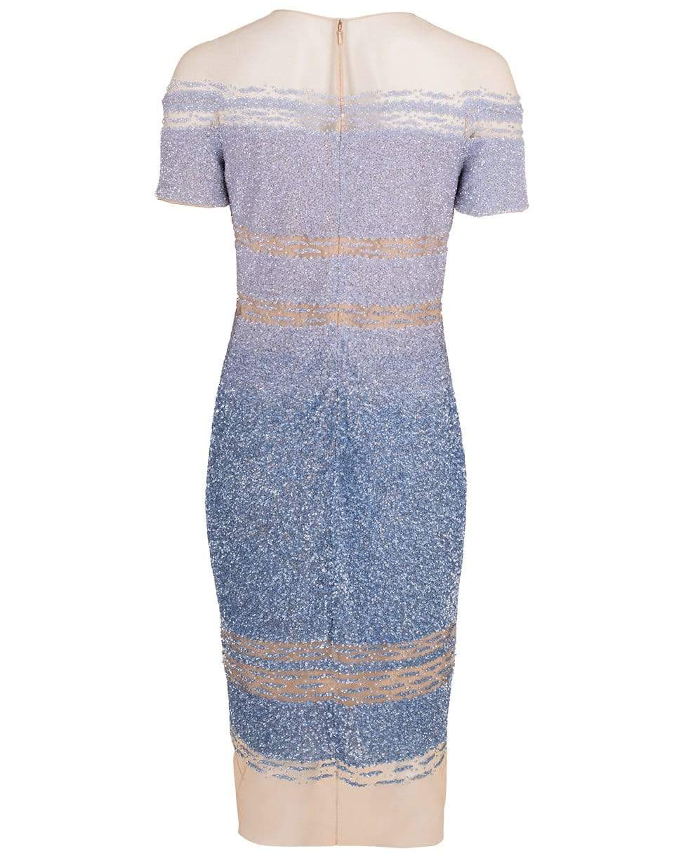 PAMELLA ROLAND-Ocean Blue Degrade Sequin Dress-OCEANBLU