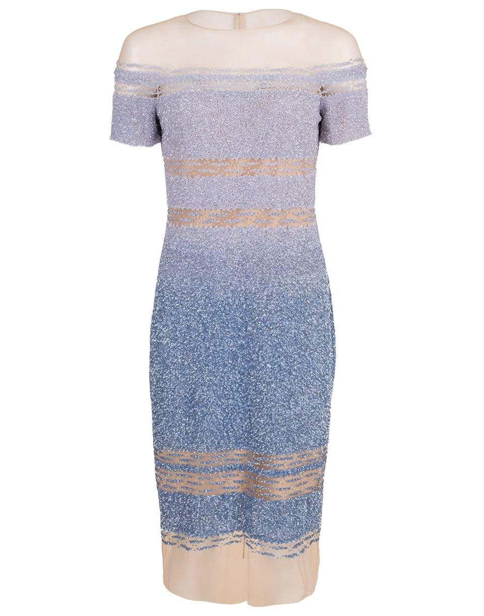 PAMELLA ROLAND-Ocean Blue Degrade Sequin Dress-OCEANBLU