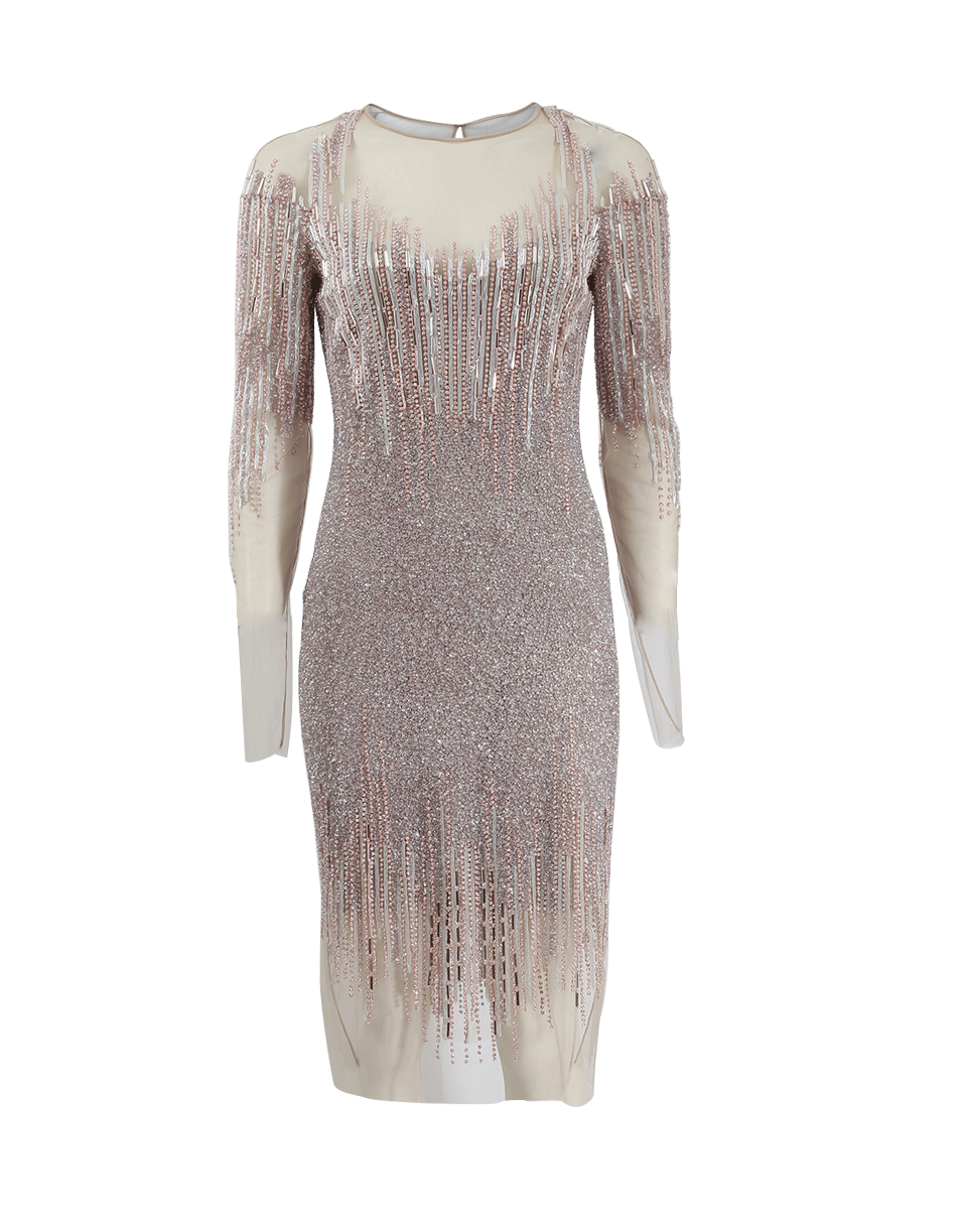 PAMELLA ROLAND-Crunch Sequined Dress-STONE