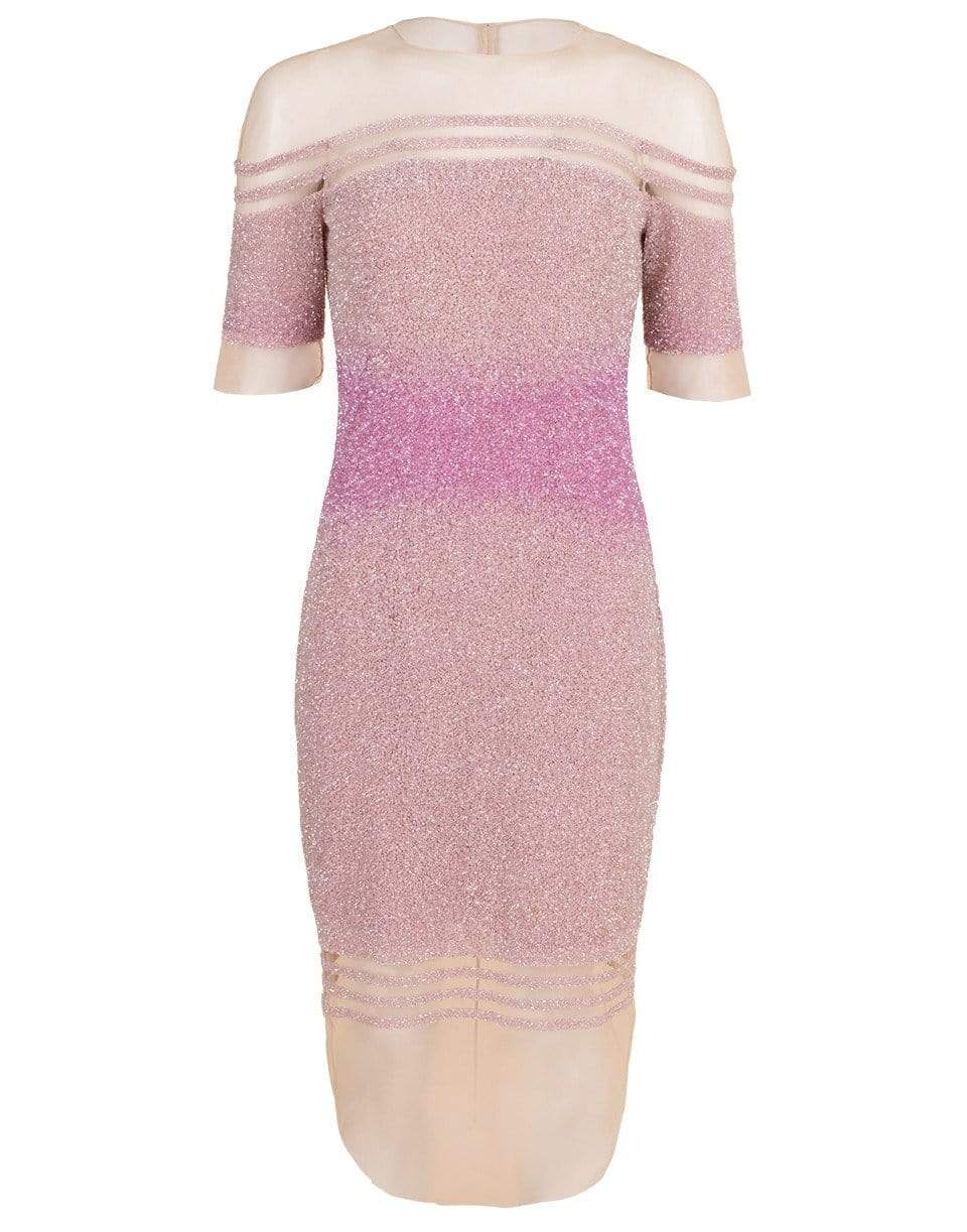 PAMELLA ROLAND-Off Shoulder Degrade Sequin Dress-