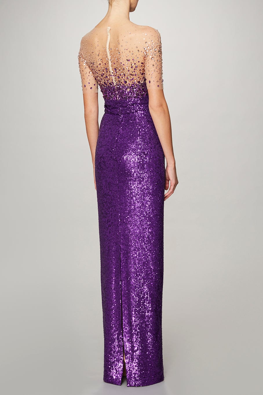 PAMELLA ROLAND-Tulle Sequin Gown-