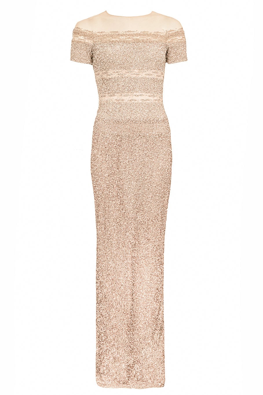 PAMELLA ROLAND-Champagne Ombre Signature Sequin Gown-