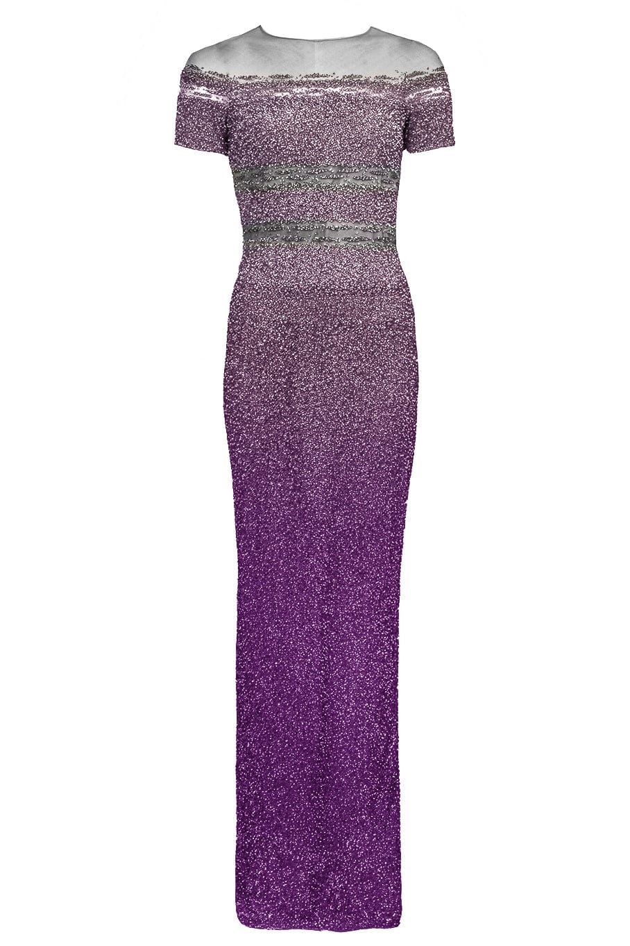 PAMELLA ROLAND-Lavender Ombre Signature Sequin Gown-