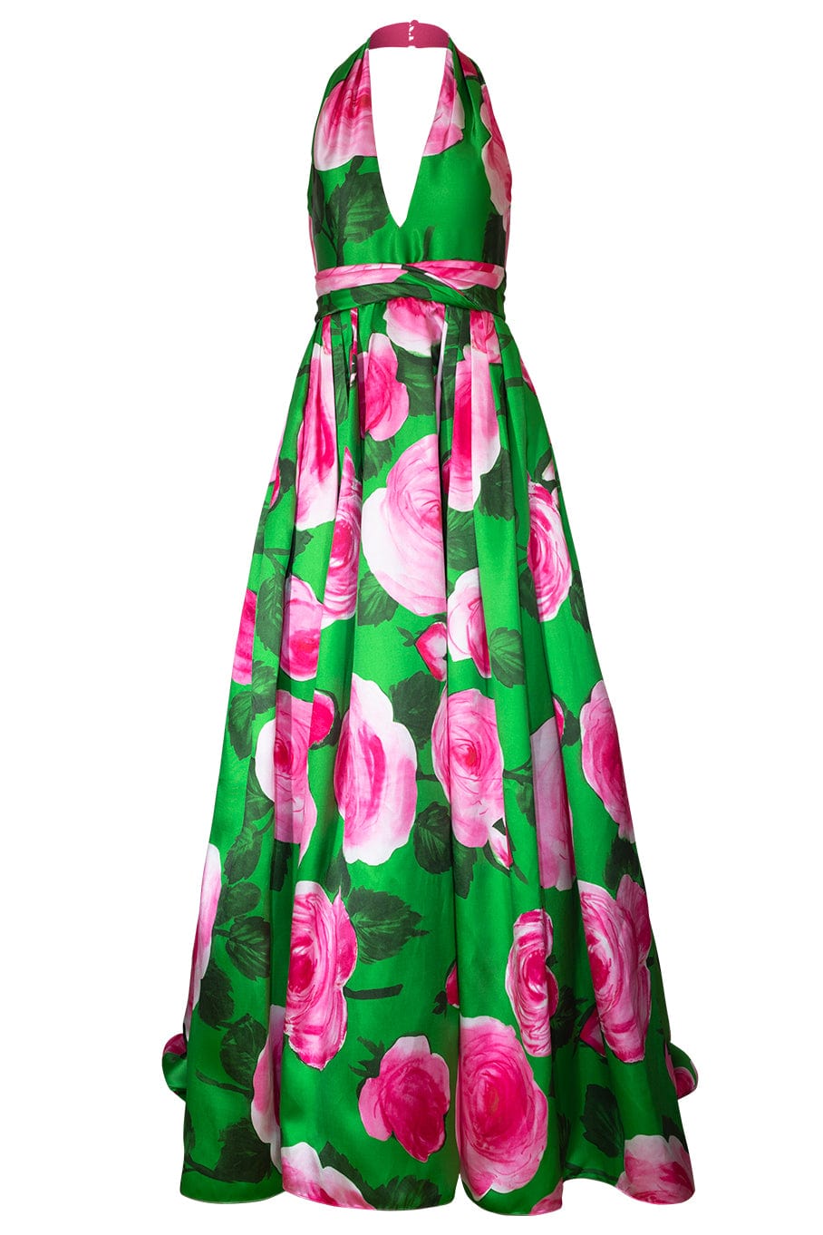 PAMELLA ROLAND-Mikado Halter Gown-