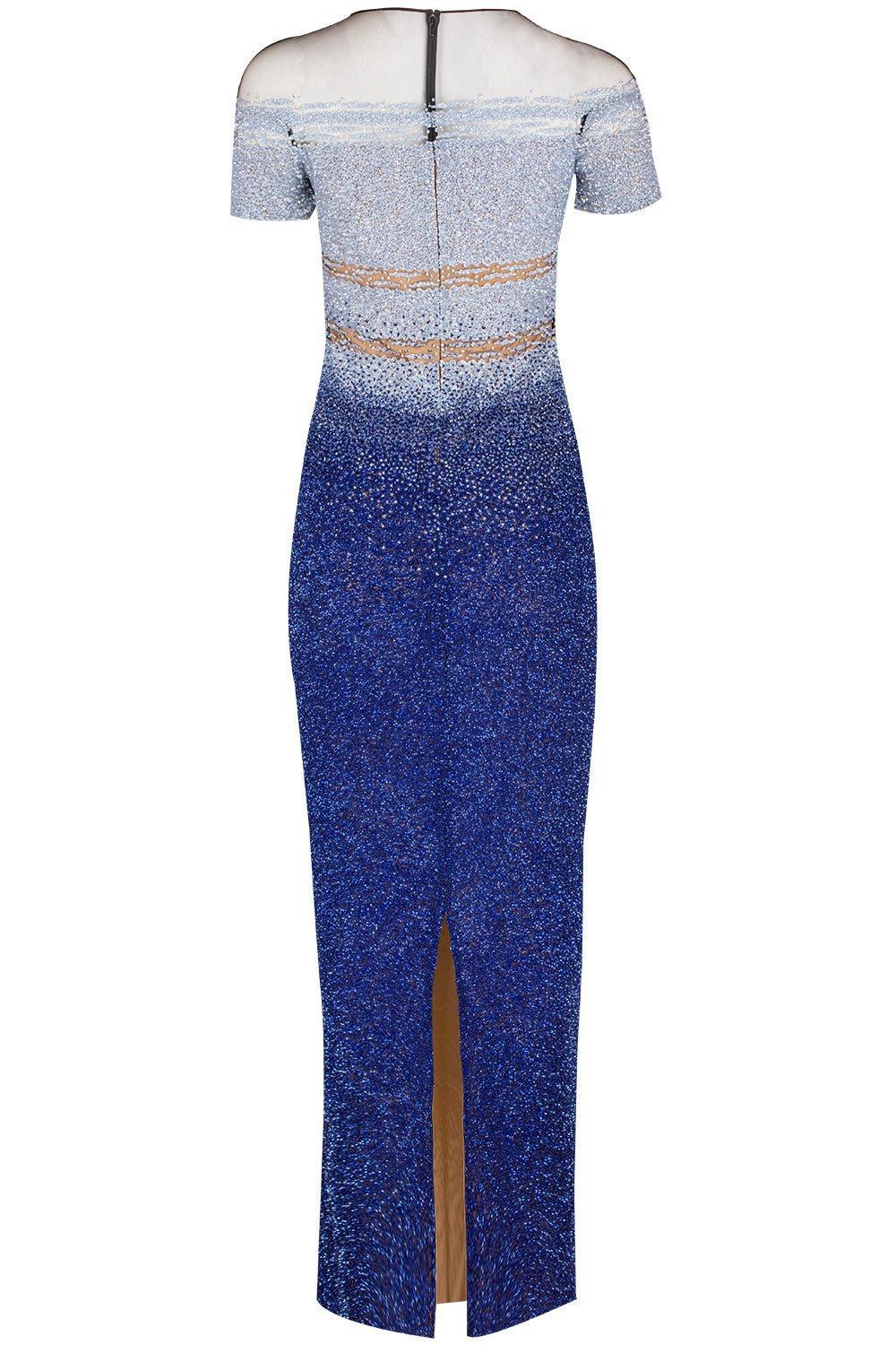 PAMELLA ROLAND-Signature Sequin Gown - Navy-