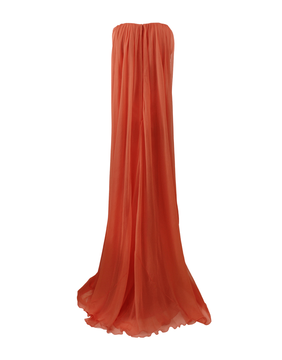PAMELLA ROLAND-Full Drape Chiffon Gown-ORANGE
