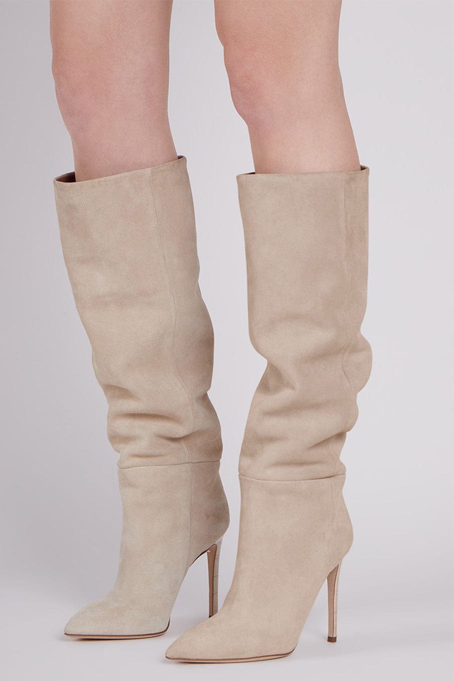 PARIS TEXAS-Stiletto Boot Heel - Angora-