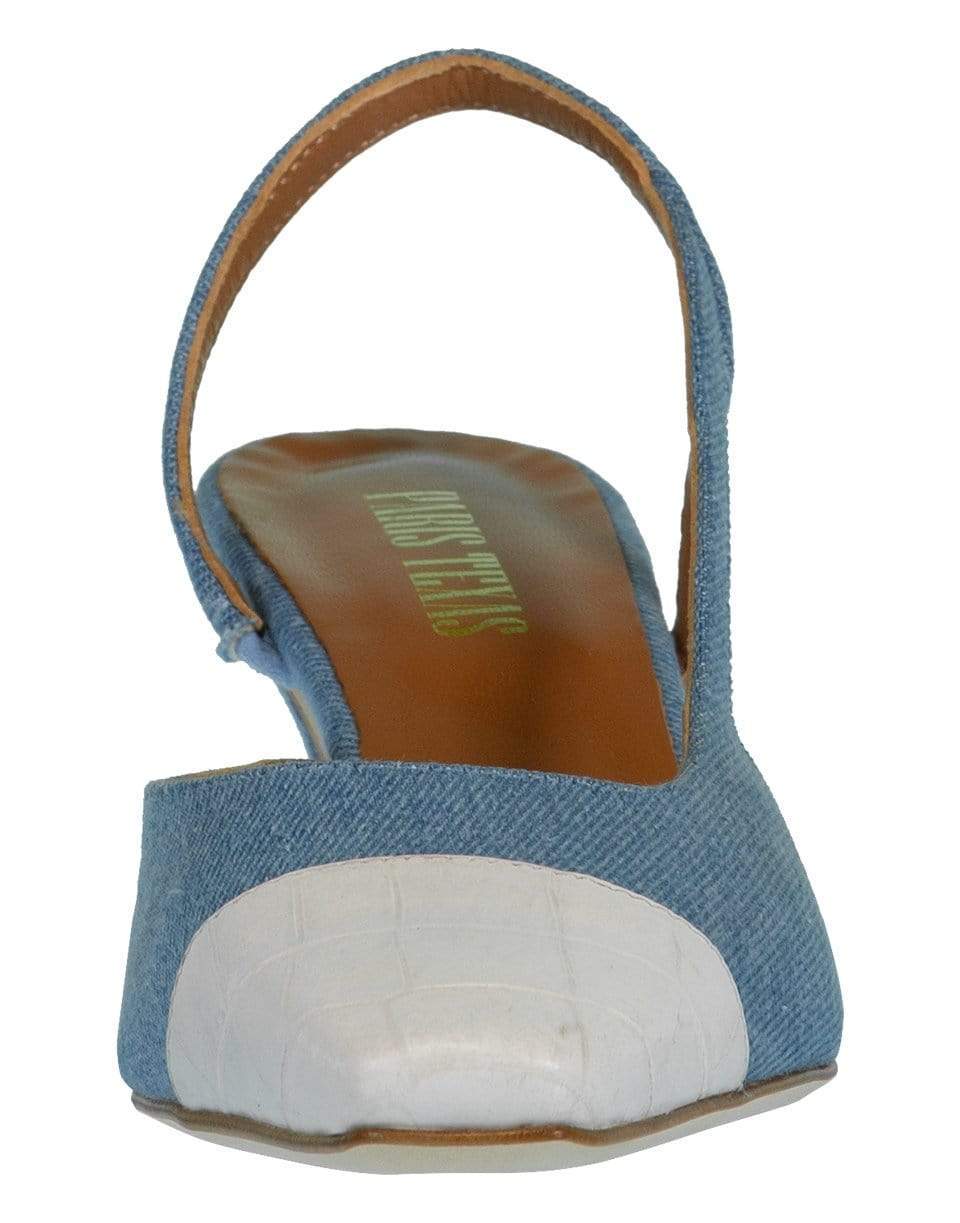 PARIS TEXAS-Denim Moc-Croco Slingback-