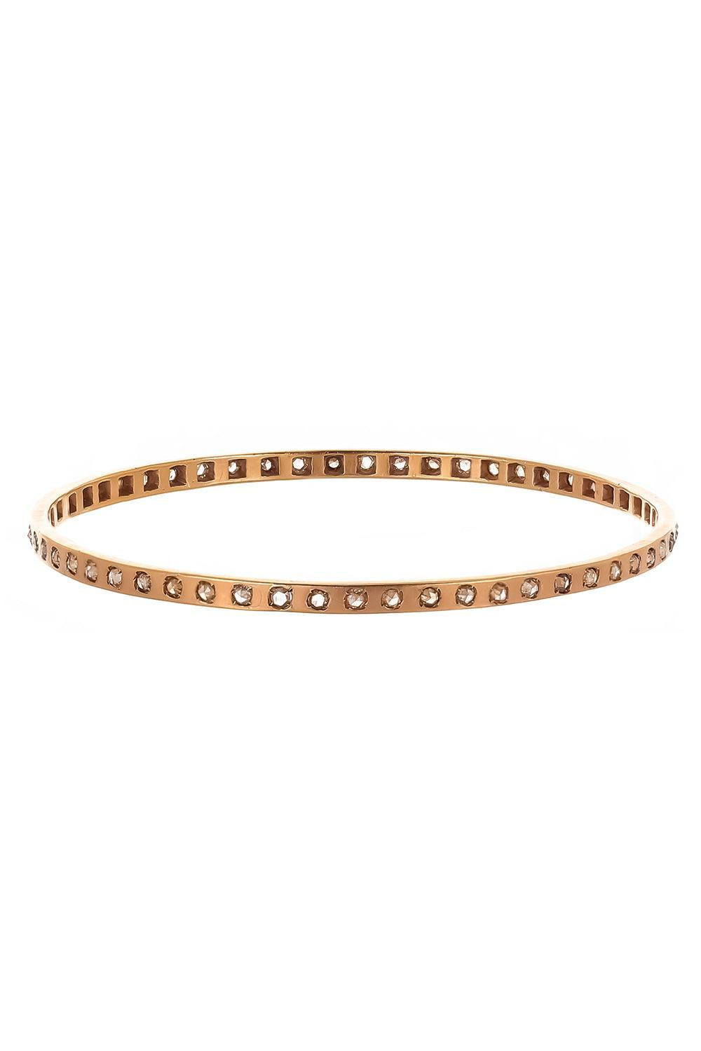 Diamond Rose Ecclesia Bangle Bracelet - Rose Gold-ROSE GOLD-2MM-JEWELRYFINE JEWELBRACELET O-PARULINA
