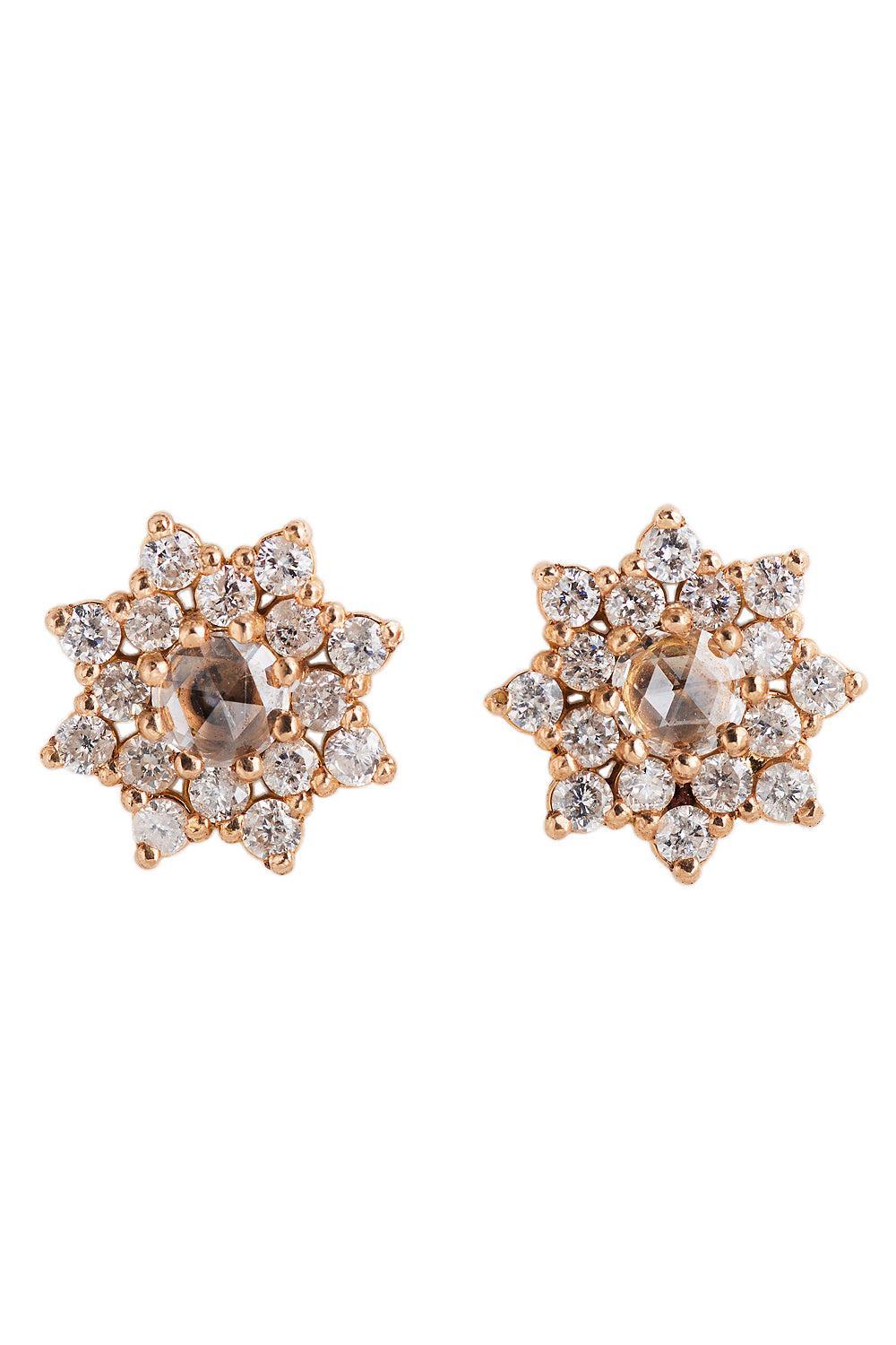 Sherzade Diamond Stud Earrings-ROSE GOLD-JEWELRYFINE JEWELEARRING-PARULINA