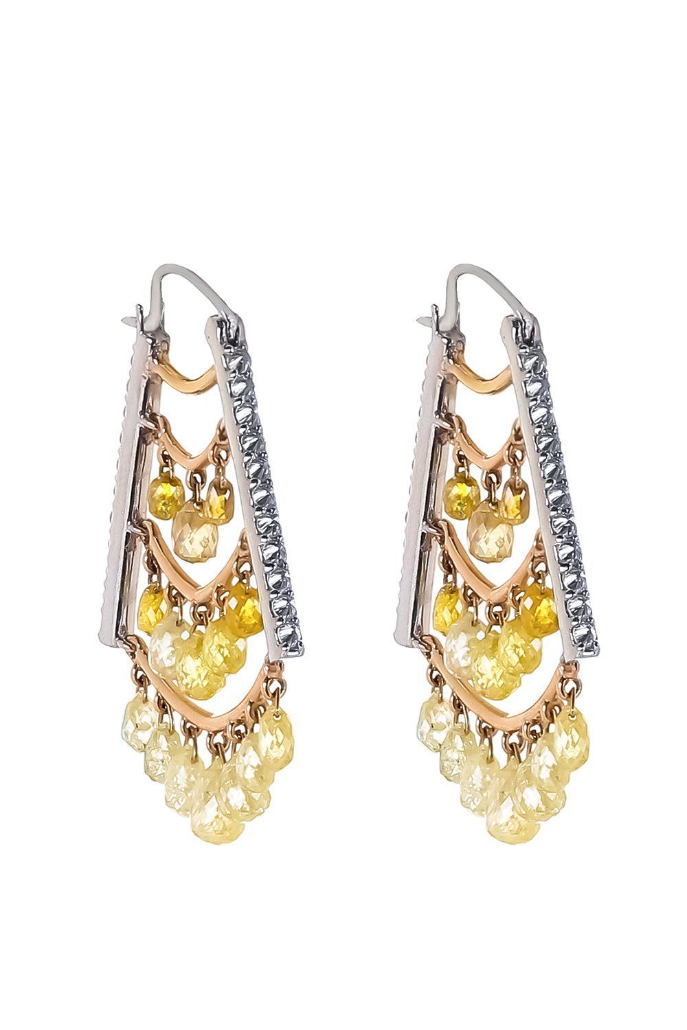 Diamond Chevron Brio Cutlet Earrings-WHITE GOLD-JEWELRYFINE JEWELEARRING-PARULINA