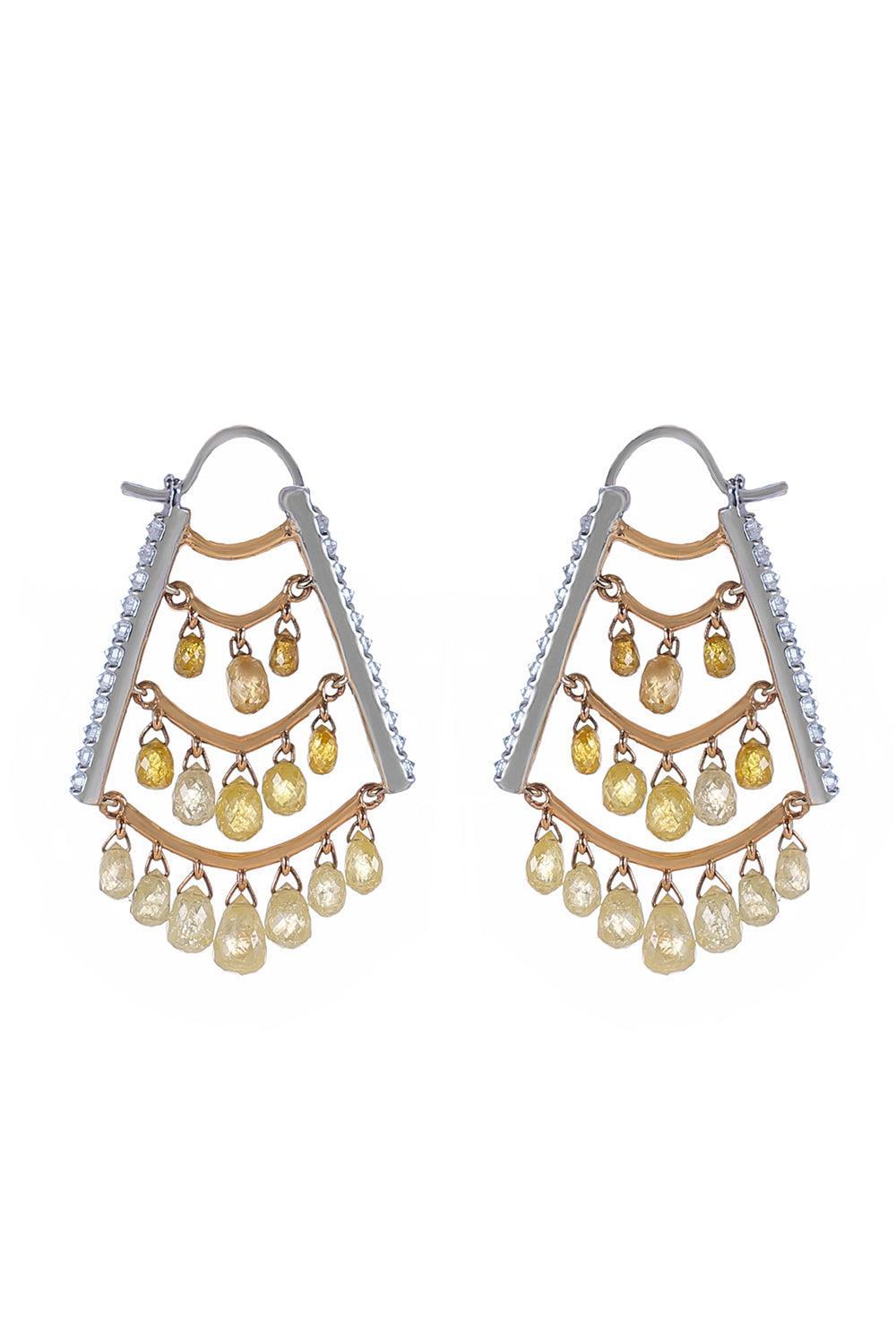 Diamond Chevron Brio Cutlet Earrings-WHITE GOLD-JEWELRYFINE JEWELEARRING-PARULINA