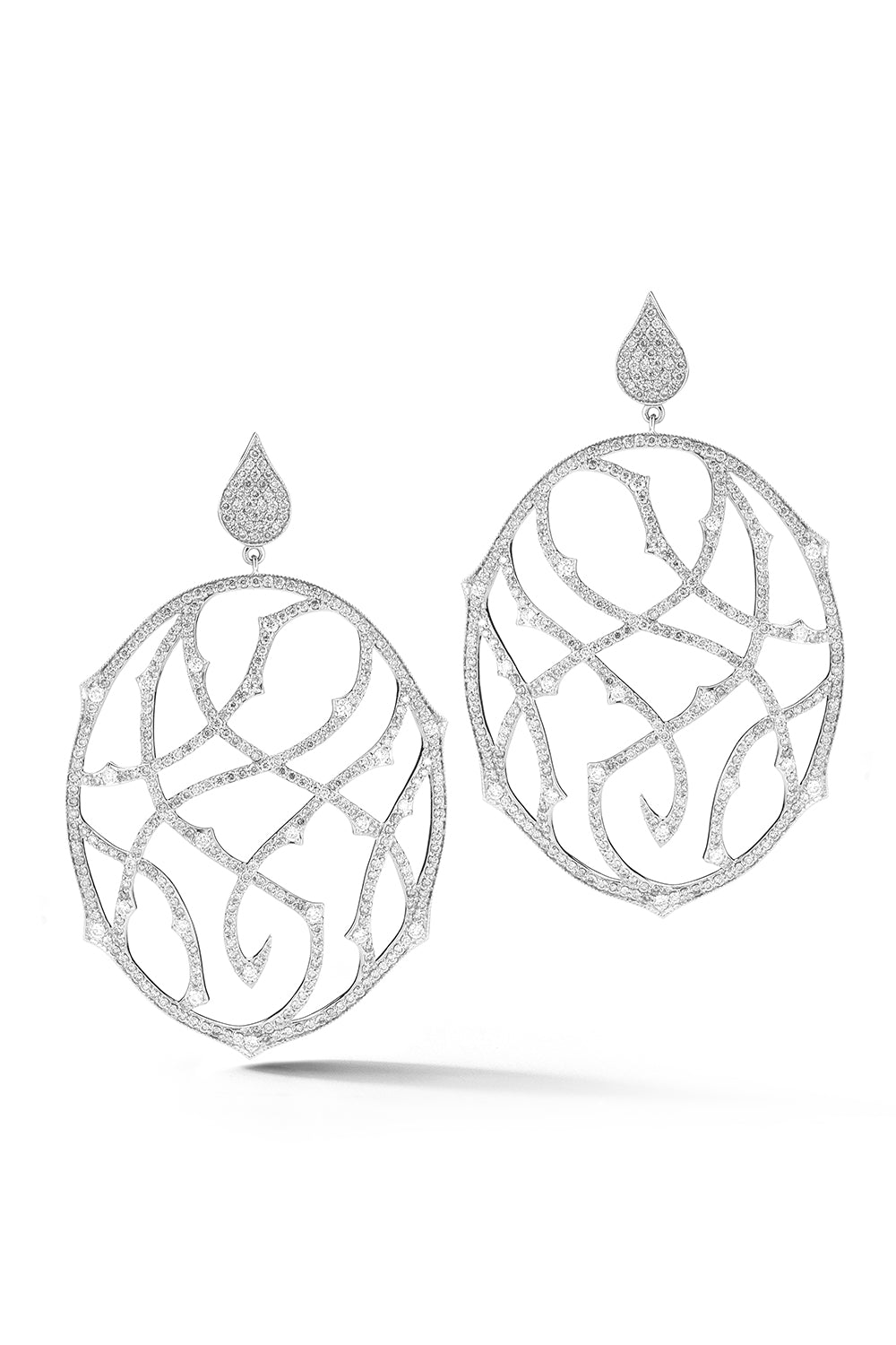 Gothic Briar Diamond Earrings-WHITE GOLD-JEWELRYFINE JEWELEARRING-PARULINA