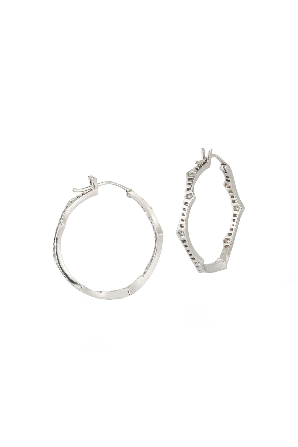 Briar Diamond Hoop Earrings-WHITE GOLD-M-JEWELRYFINE JEWELEARRING-PARULINA