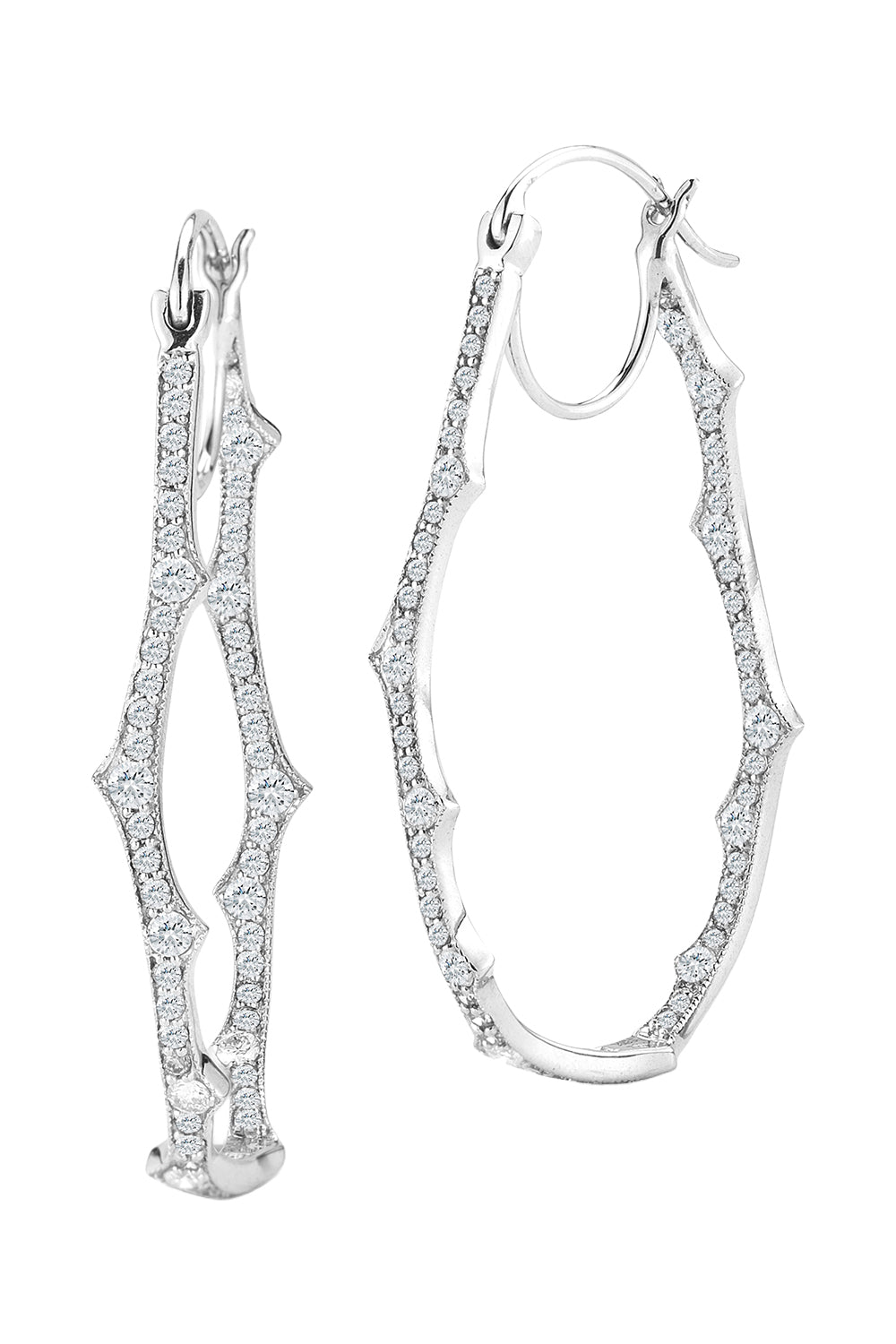 Thorn Briar Diamond Hoop Earrings-WHITE GOLD-JEWELRYFINE JEWELEARRING-PARULINA