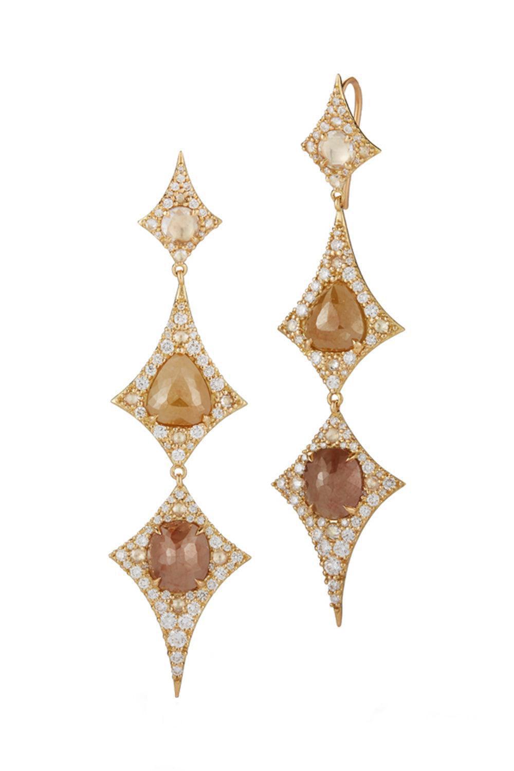 Fancy Diamond Serengeti Earrings-YELLOW GOLD-JEWELRYFINE JEWELEARRING-PARULINA
