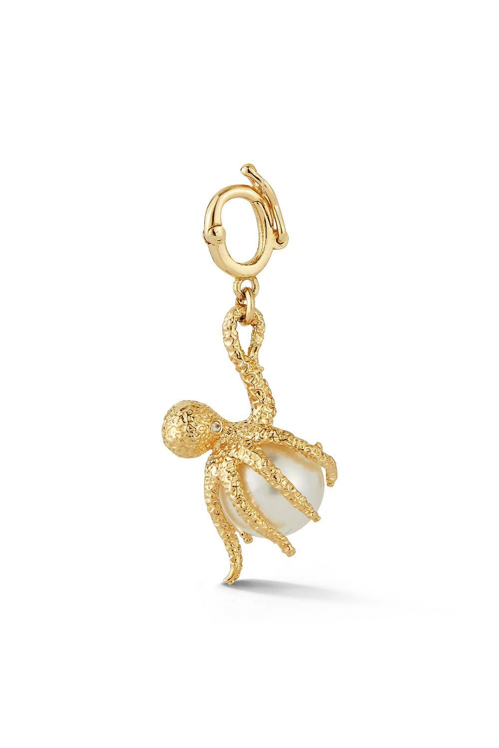 Octopus Hanging Pearl Pndant-YELLOW GOLD-JEWELRYFINE JEWELPENDANT-PARULINA