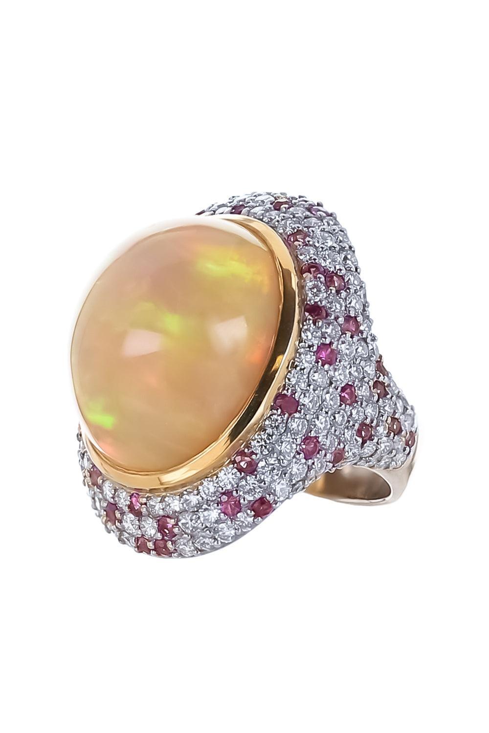 Opal Diamond Pink Sapphire Ring-WHITE GOLD-6.25-JEWELRYFINE JEWELRING-PARULINA