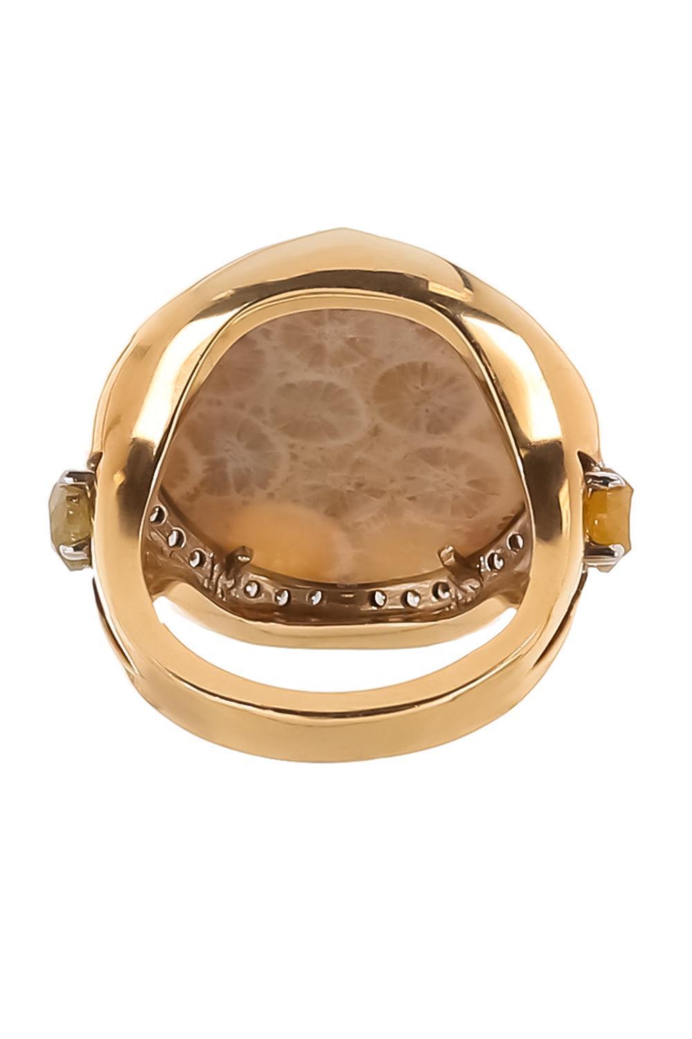 Diamond Coral Ring-YELLOW GOLD-5.75-JEWELRYFINE JEWELRING-PARULINA