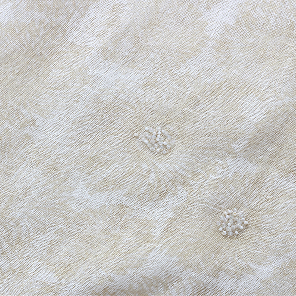 PASHMA-Beaded Flower Scarf-BEIGE
