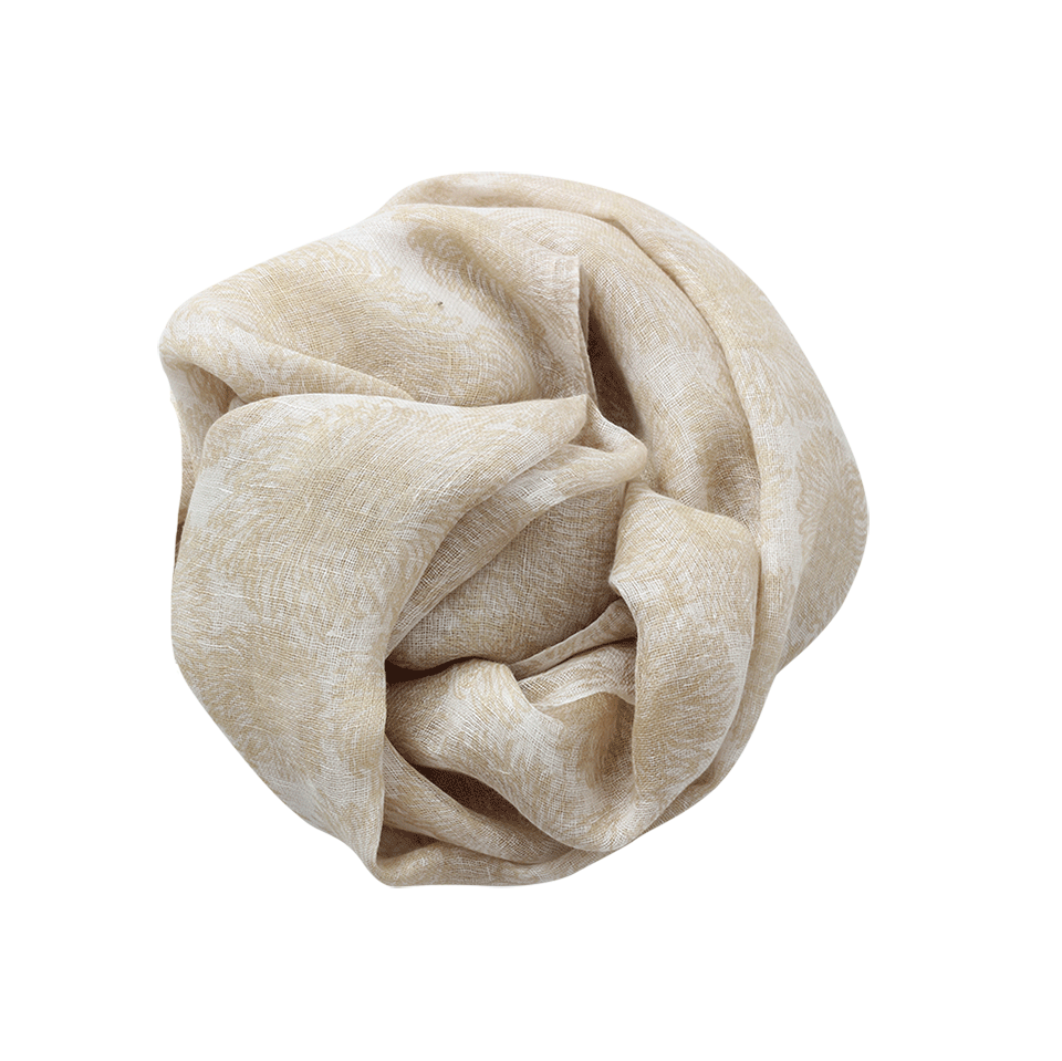 PASHMA-Beaded Flower Scarf-BEIGE