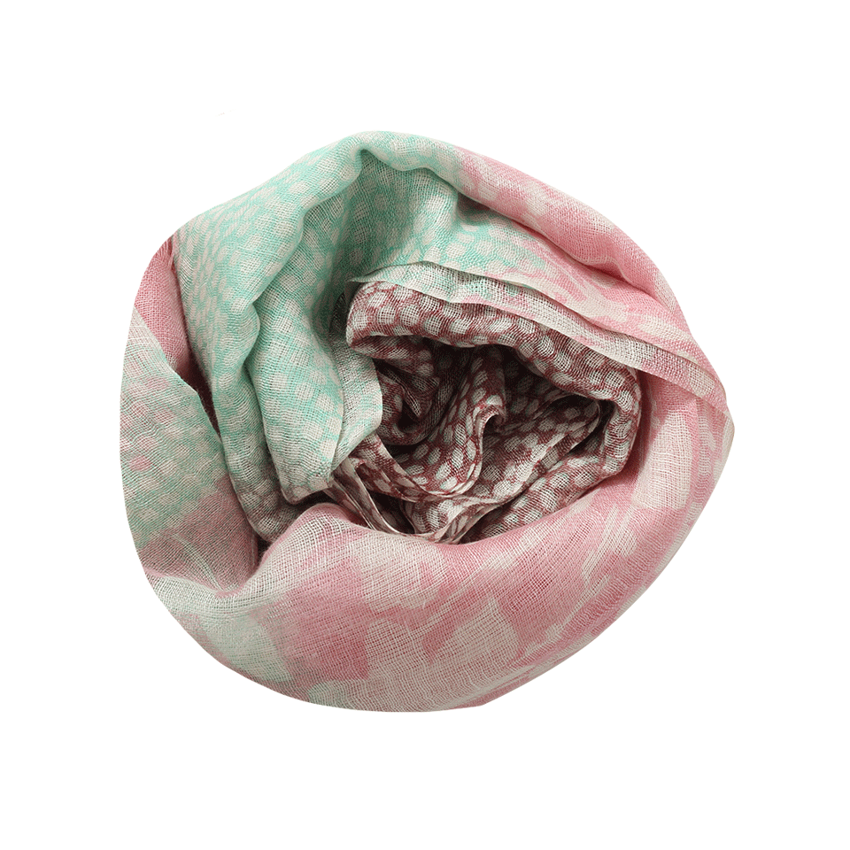 PASHMA-Flower And Dot Scarf-PINK