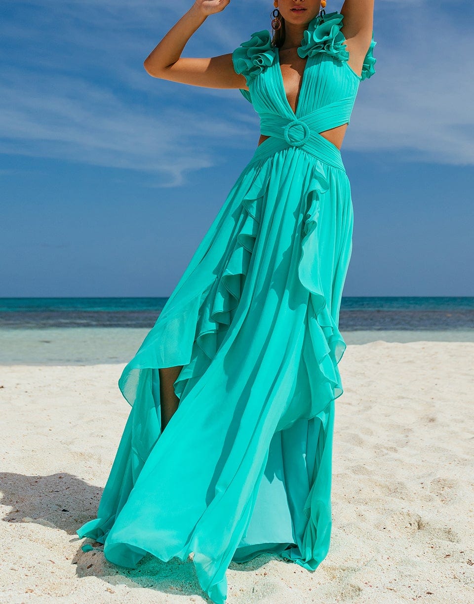 PATBO-Flutter Sleeve Maxi Dress-