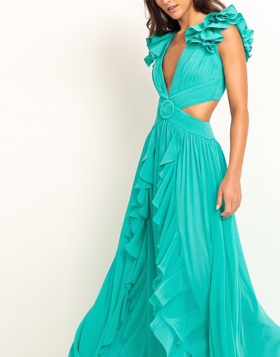 PATBO-Flutter Sleeve Maxi Dress-