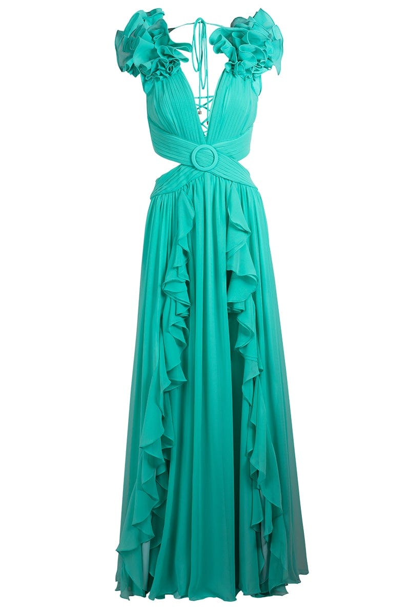 PATBO-Flutter Sleeve Maxi Dress-