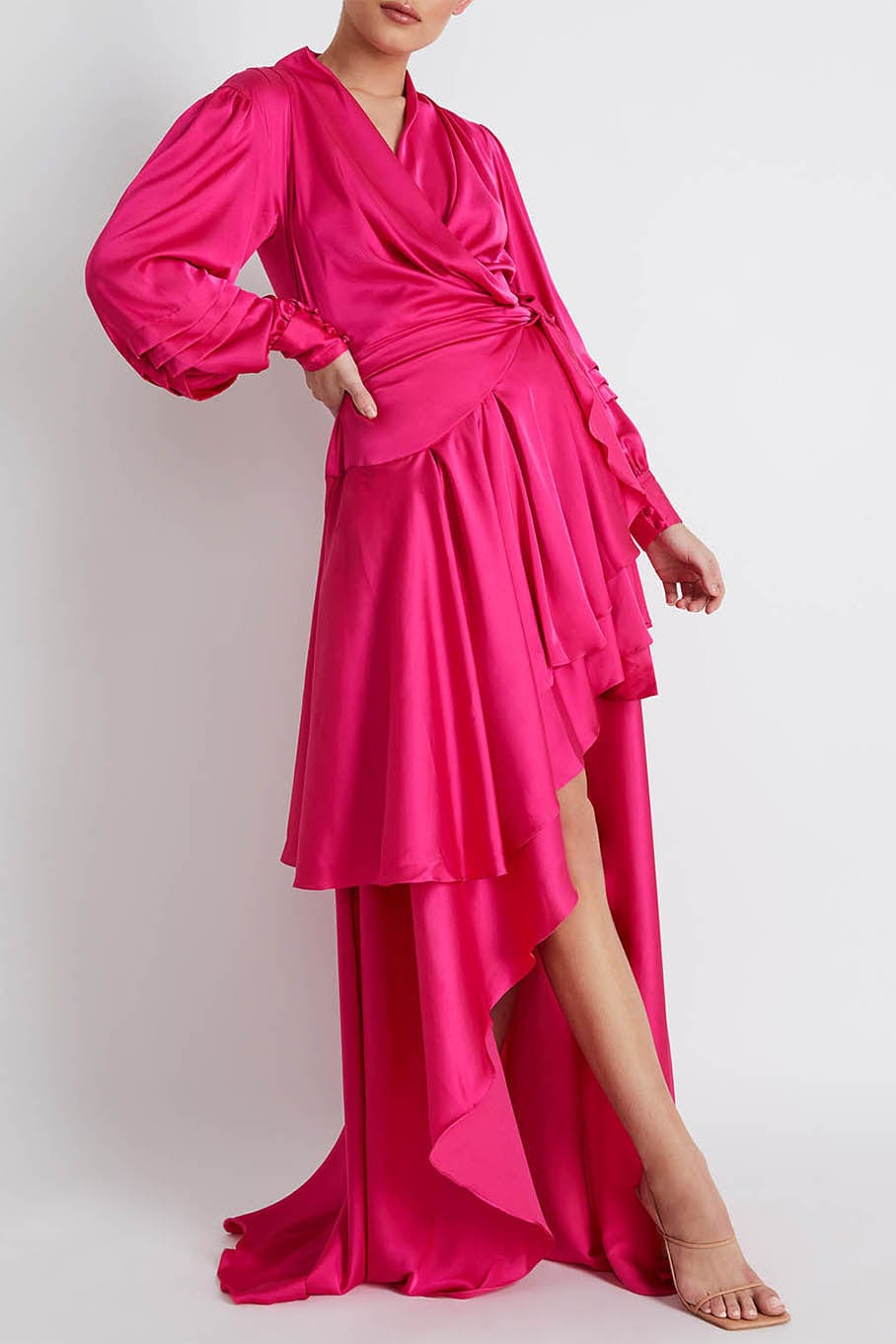 PATBO-Hi-Low Maxi Wrap Dress-