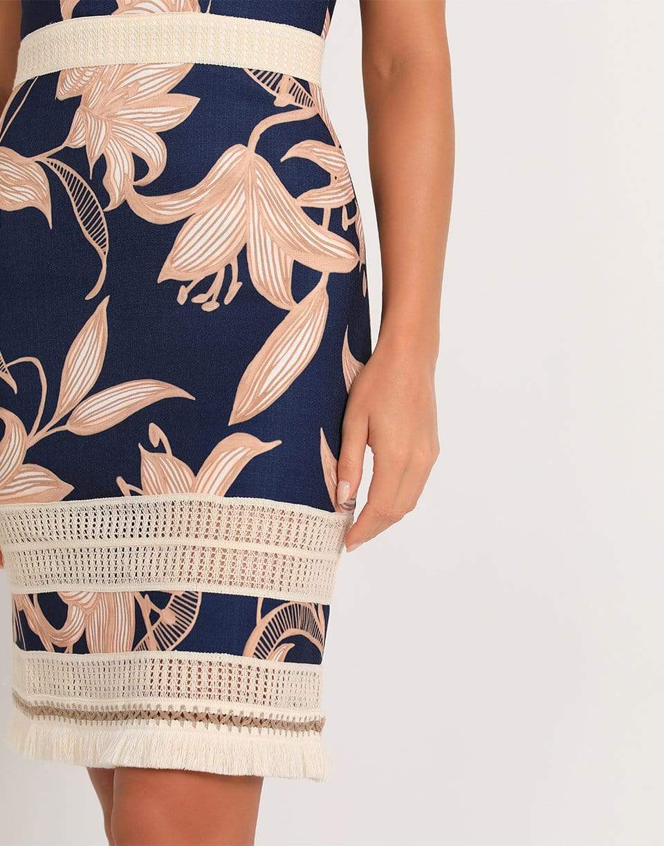PATBO-Stargazer Fringe Trim Dress-