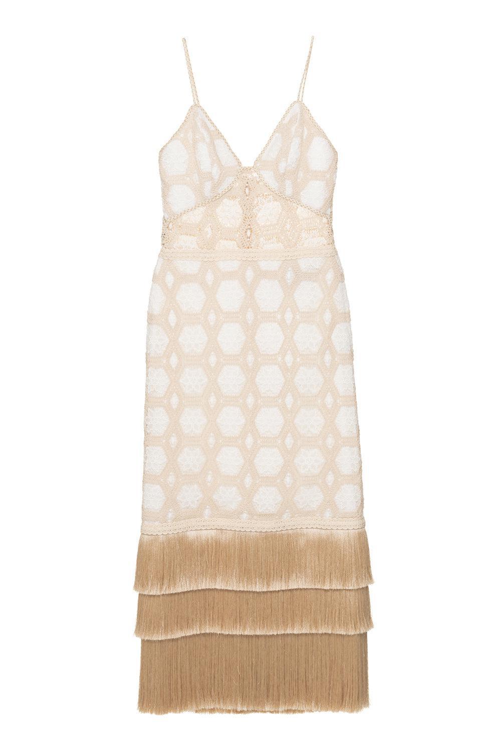 Plunge Midi Dress-OFF WHITE-2-CLOTHINGDRESSCASUAL-PATBO