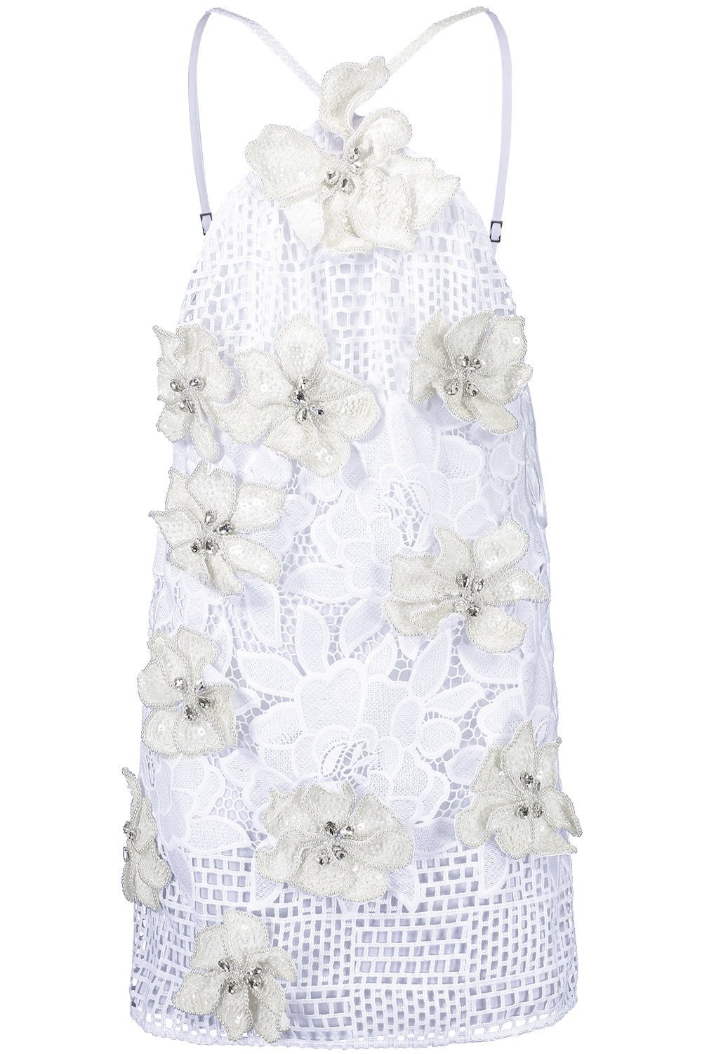 PATBO-Halter Embroidered Mini Dress-