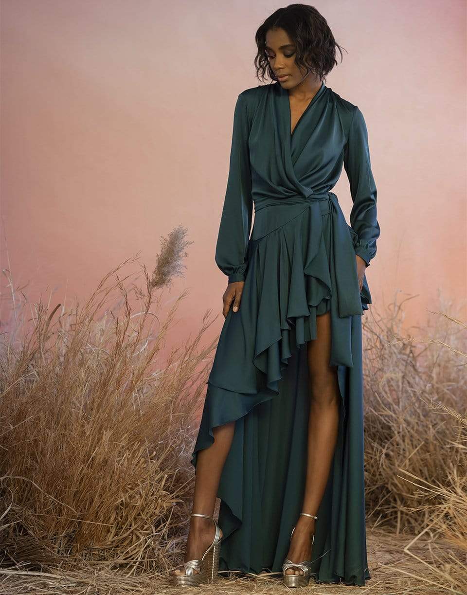 PATBO-Hi Low Maxi Wrap Dress-