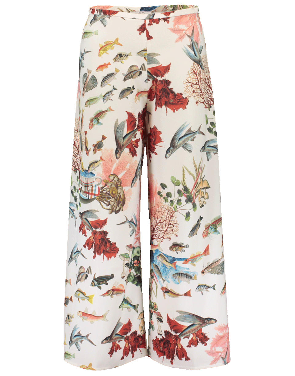 PATBO-Fish Print Cropped Pant-