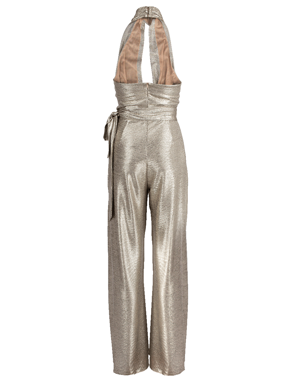 PATBO-Lamé Wrap Front Jumpsuit-