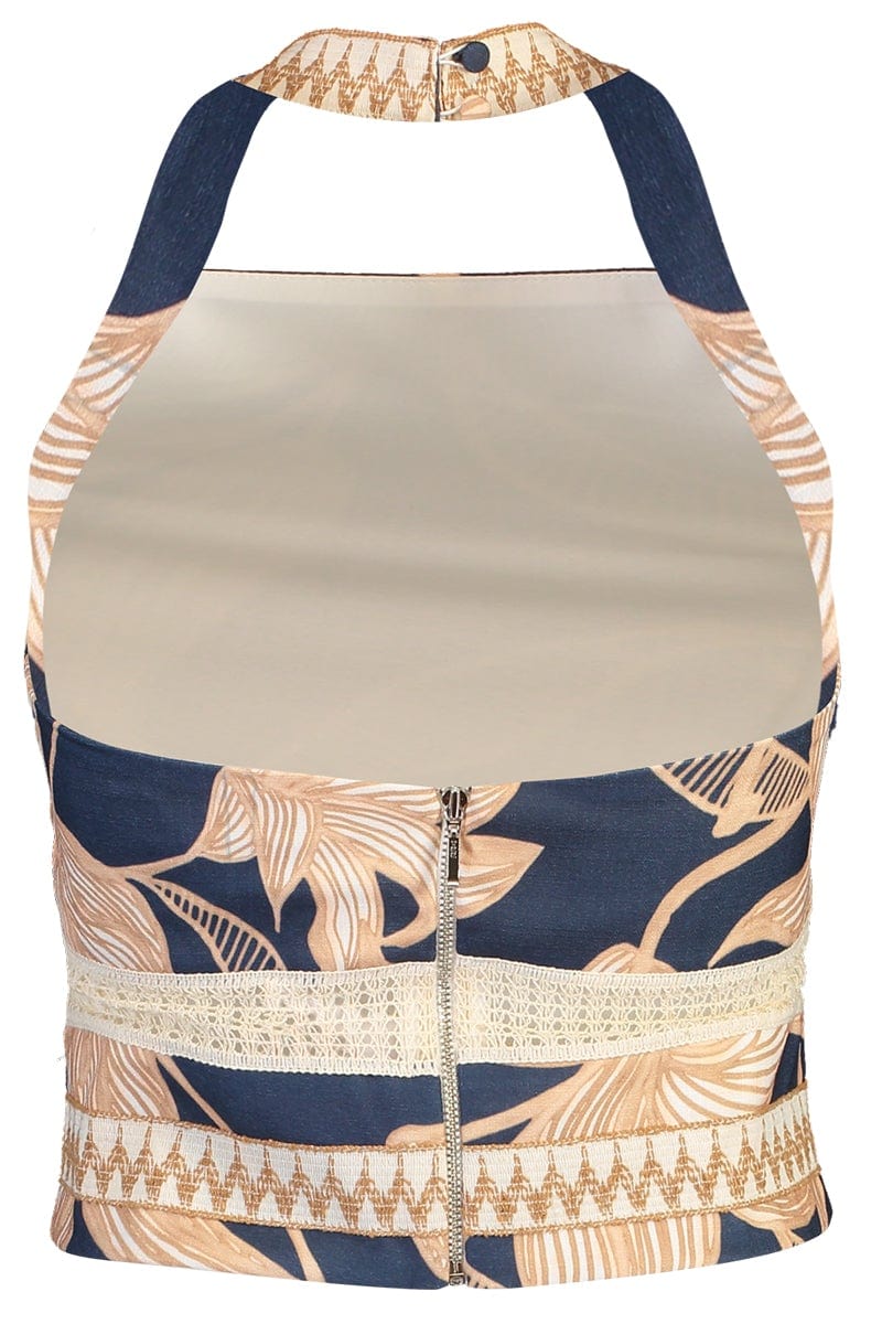 PATBO-Stargazer Jute Trim Top - Navy-