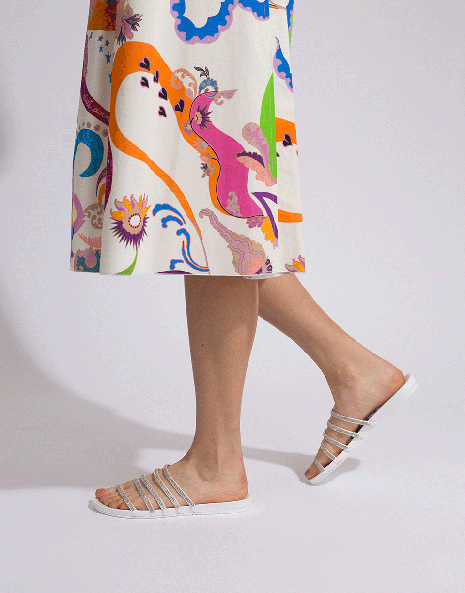 PEDRO GARCIA-Crystal Strap Flat Gala Sandal-