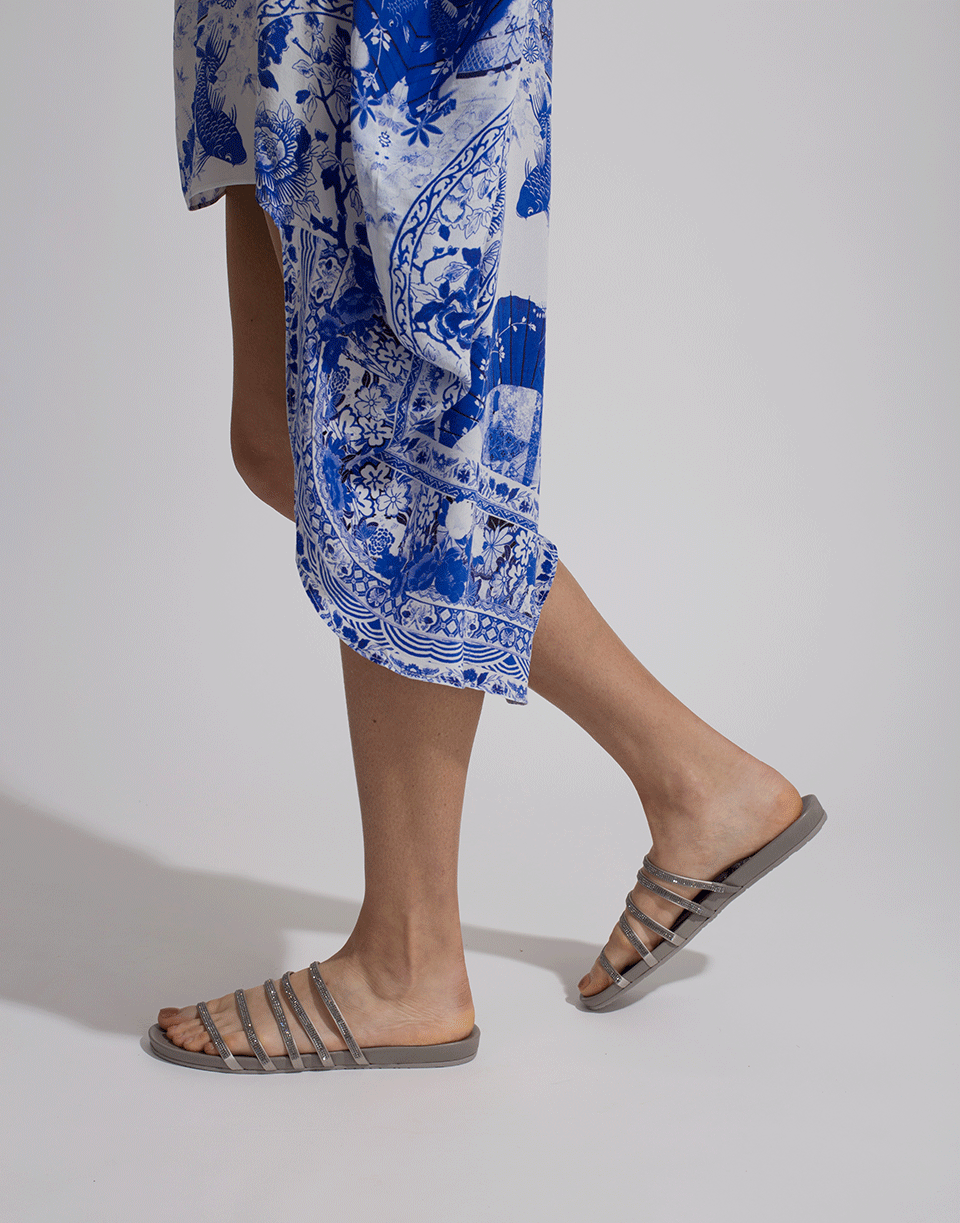 PEDRO GARCIA-Crystal Strap Flat Gala Sandal-