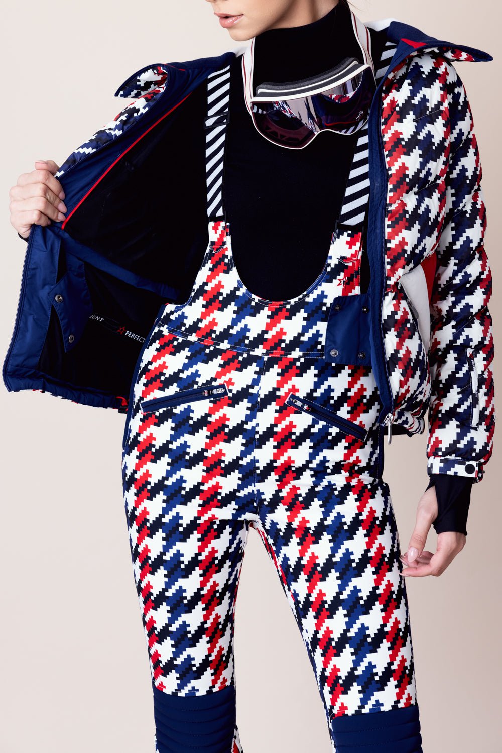 PERFECT MOMENT-Ski Duvet Jacket - Houndstooth-