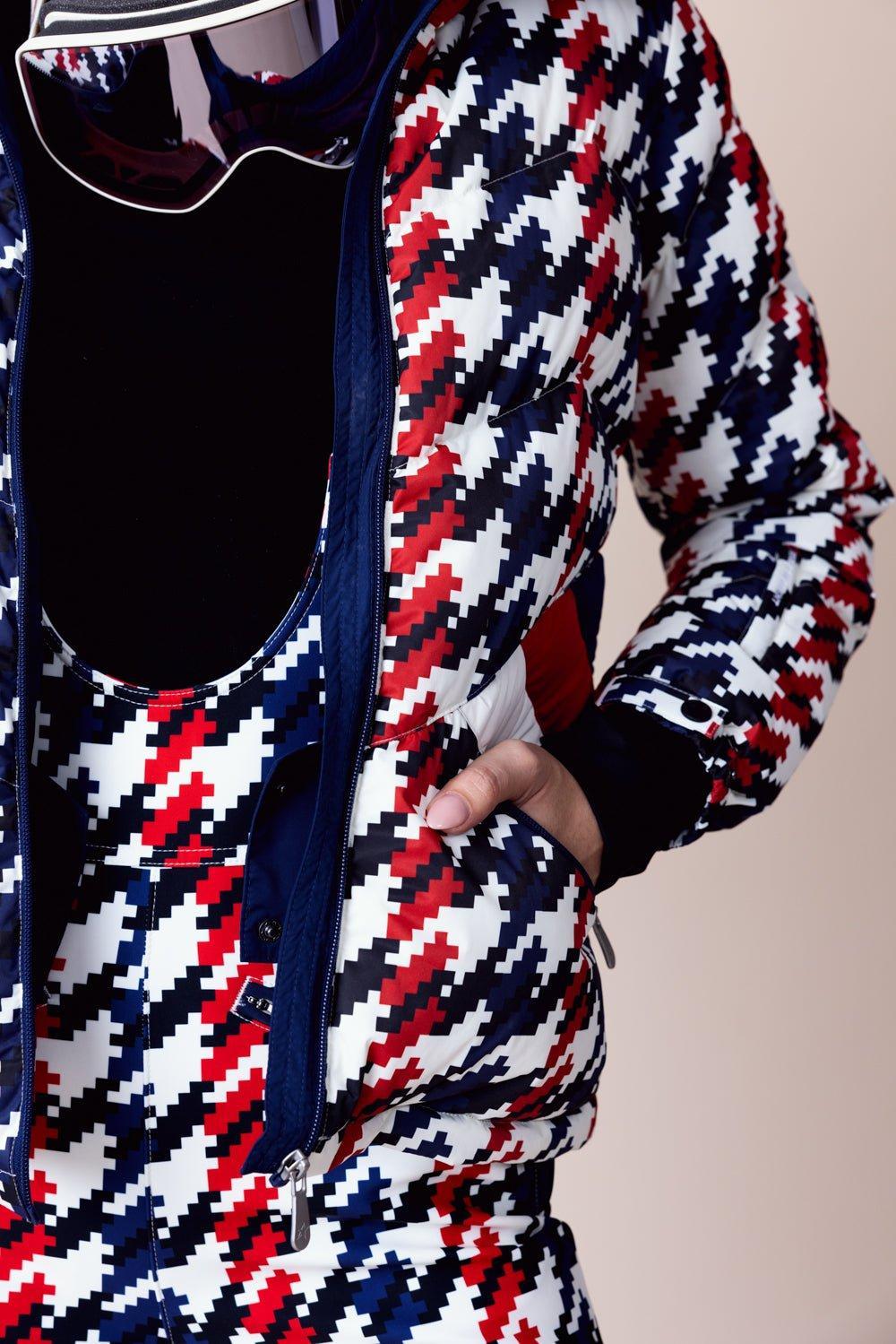 PERFECT MOMENT-Ski Duvet Jacket - Houndstooth-
