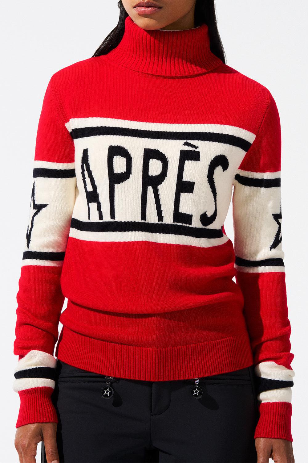 PERFECT MOMENT-Apres Sweater - Snow & Dark Chocolate-