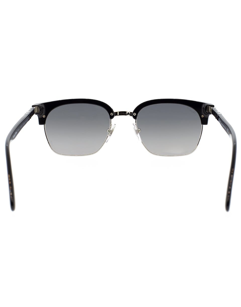 PERSOL-Silver and Black Acetate Sunglasses-SLVR/BLK
