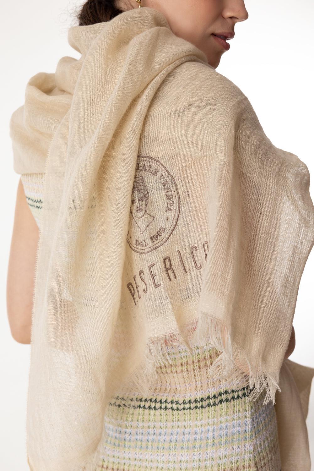 Embroidered Stole Scarf - Amber Beige-AMBR BGE-O/S-ACCESSORIESCARVES-PESERICO