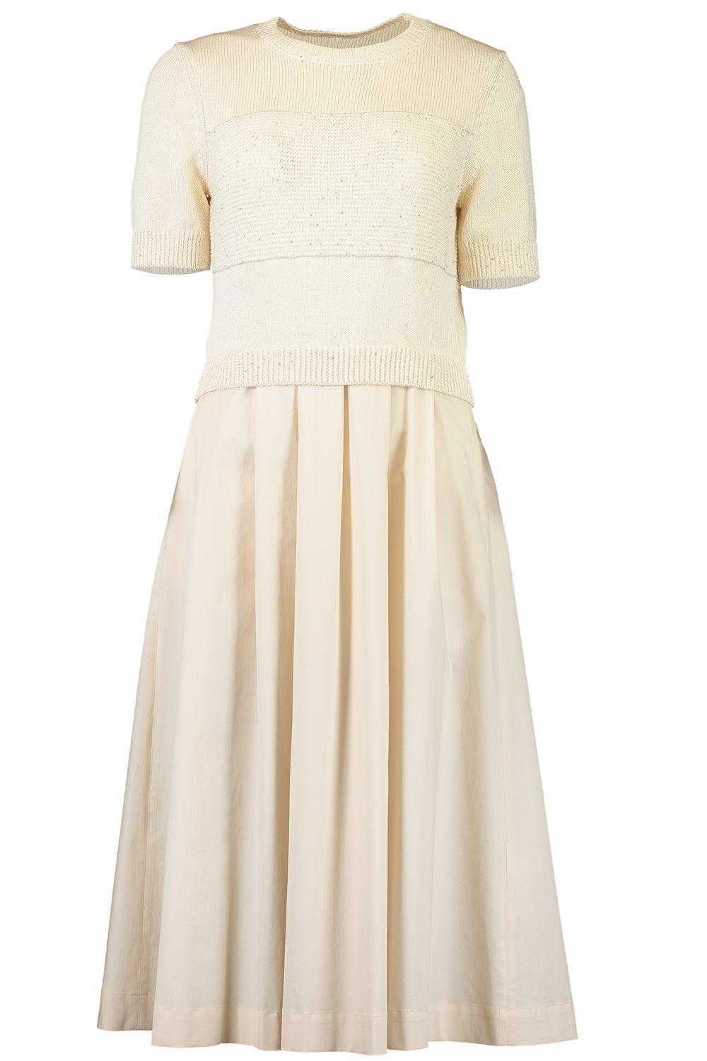 Short Sleeve Midi Dress-QRTZSAND-38-CLOTHINGDRESSCASUAL-PESERICO