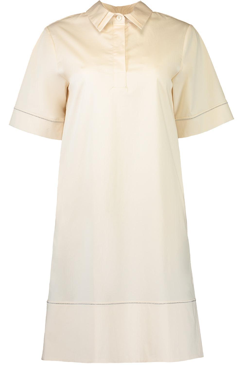 Short Sleeve Collar Dress-QRTZSAND-40-CLOTHINGDRESSCASUAL-PESERICO