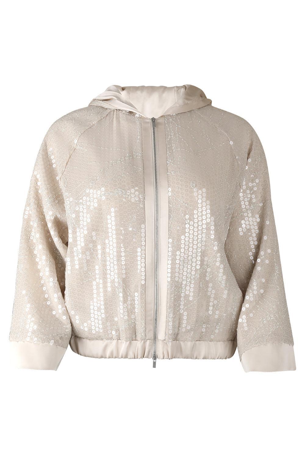 Embroidered Zip Up Jacket-CREAM-38-CLOTHINGJACKETCASUAL-PESERICO