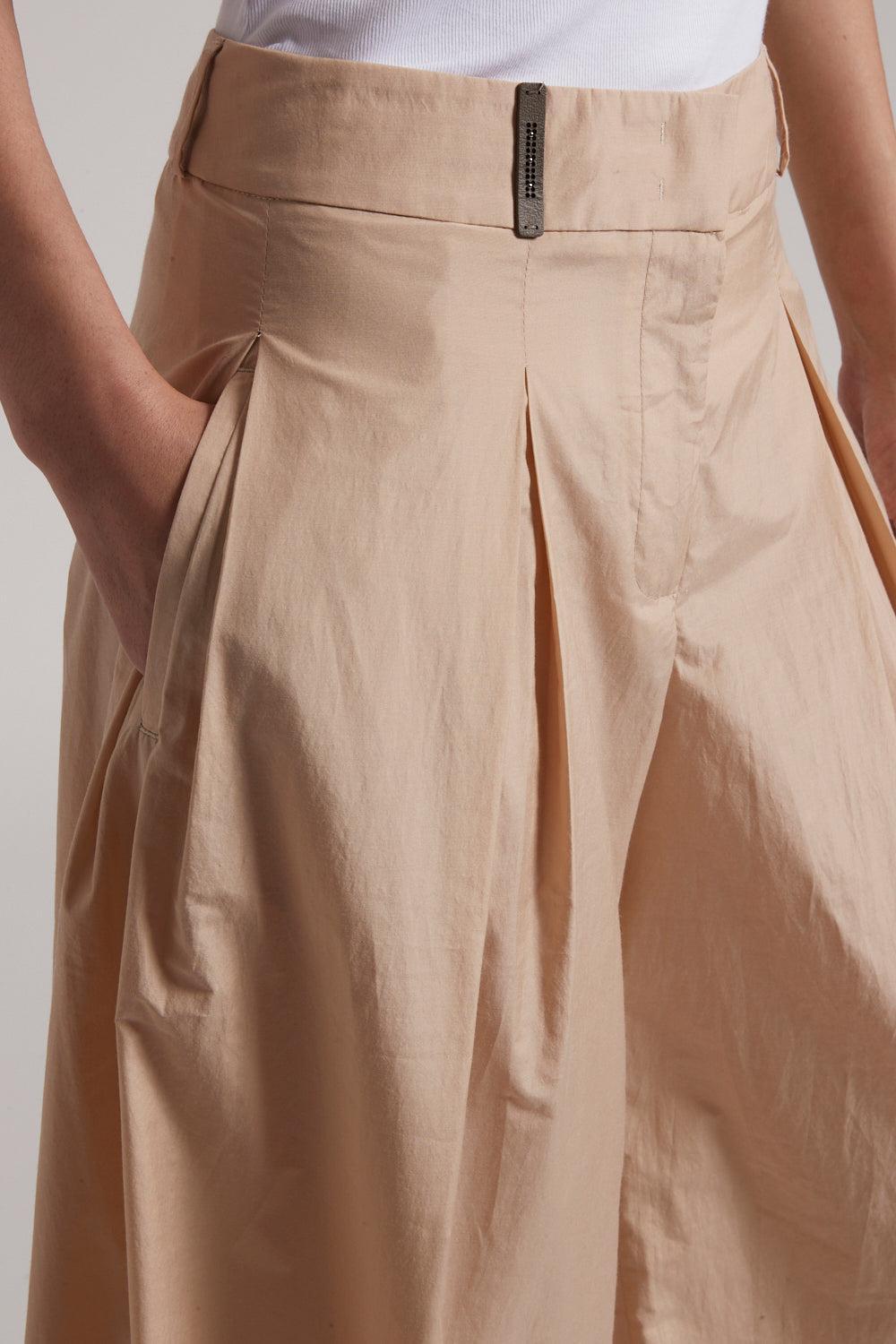 Wide Leg Pleated Pant-AMBER/BEIGE-38-CLOTHINGPANTWIDE LEG-PESERICO