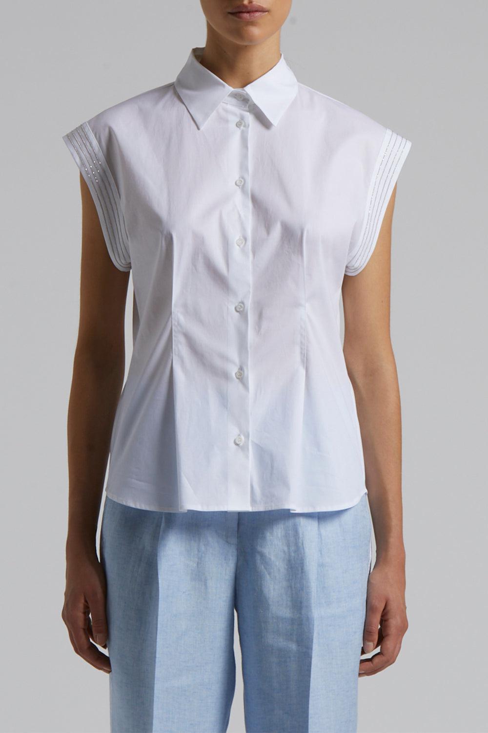 Button Front Shirt-LT WHT-38-CLOTHINGTOPBLOUSE-PESERICO