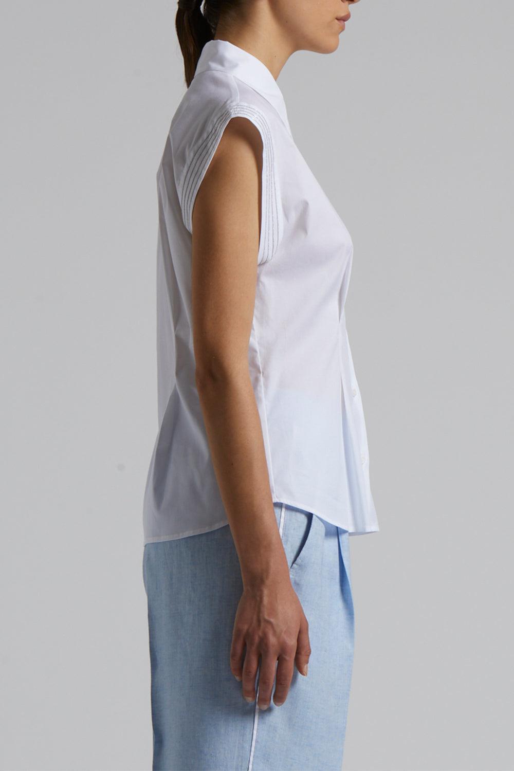 Button Front Shirt-LT WHT-38-CLOTHINGTOPBLOUSE-PESERICO